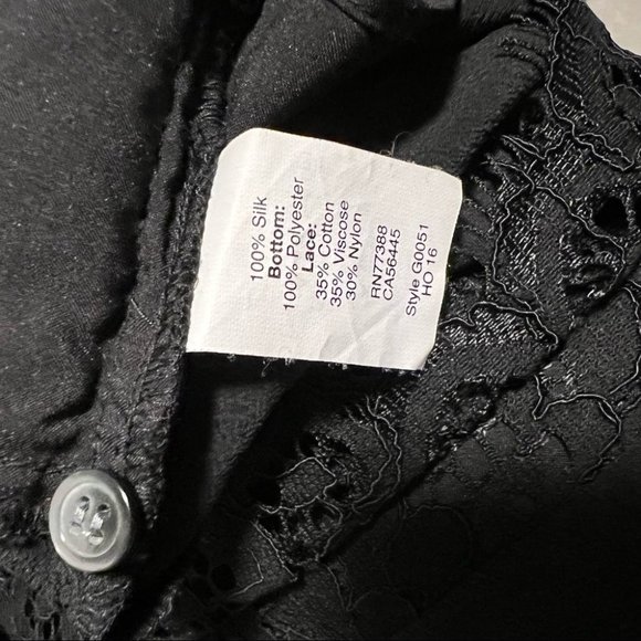 Madewell 100% silk cold shoulder top with lace trim - Picture 5 of 8